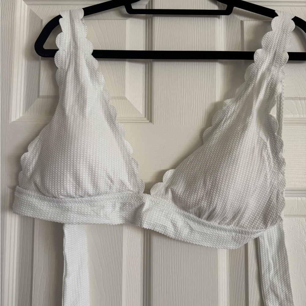 aerie White Scalloped Bikini